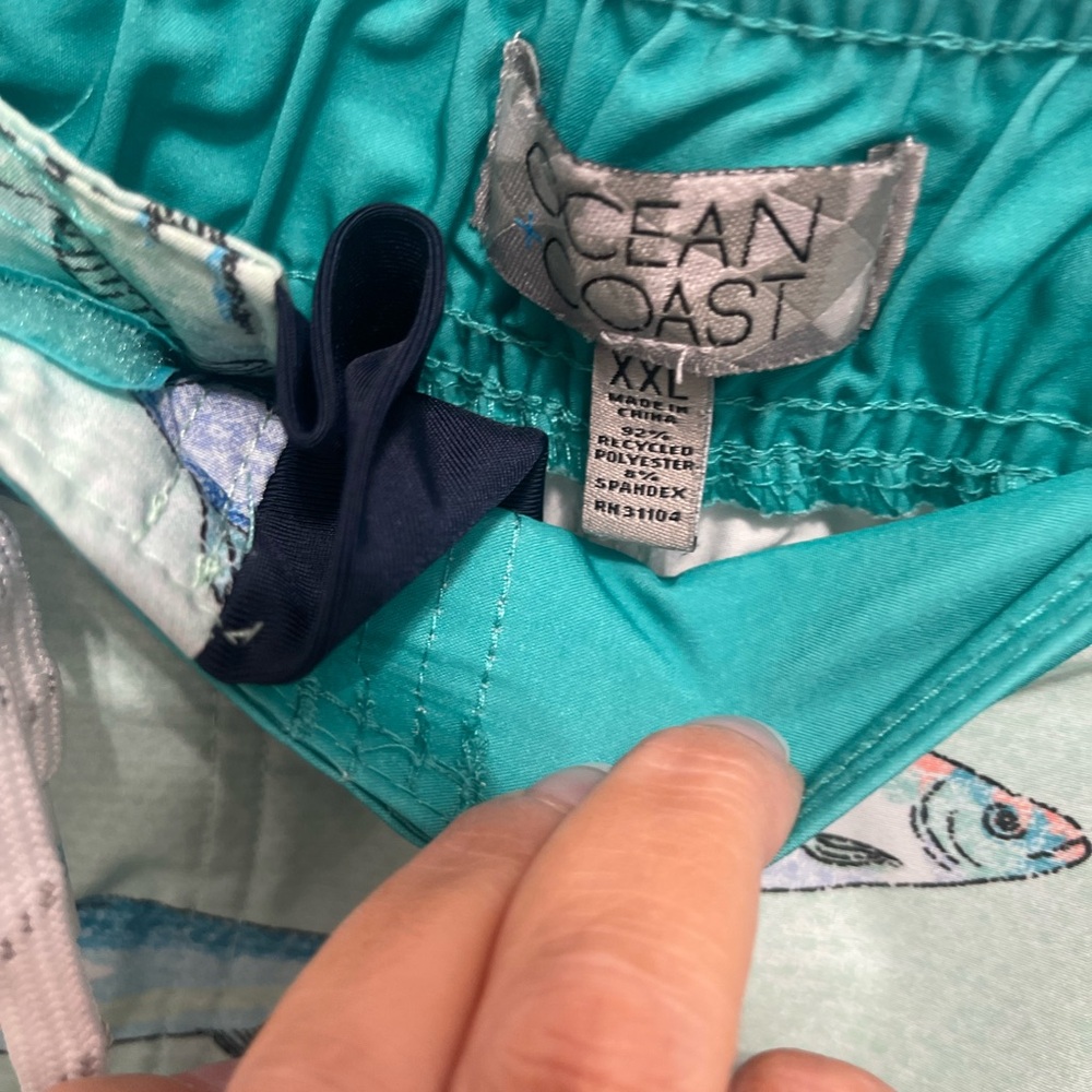 Playful Green Fish Pattern Board Shorts - Picture 7 of 15